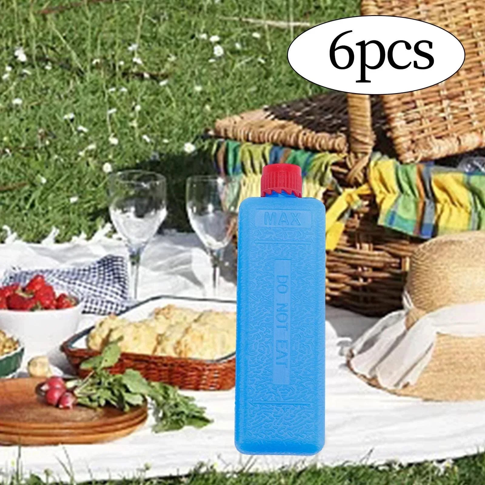 Set 6-12 pastile de răcire reutilizabile pentru ladă frigorifică, camping și picnic