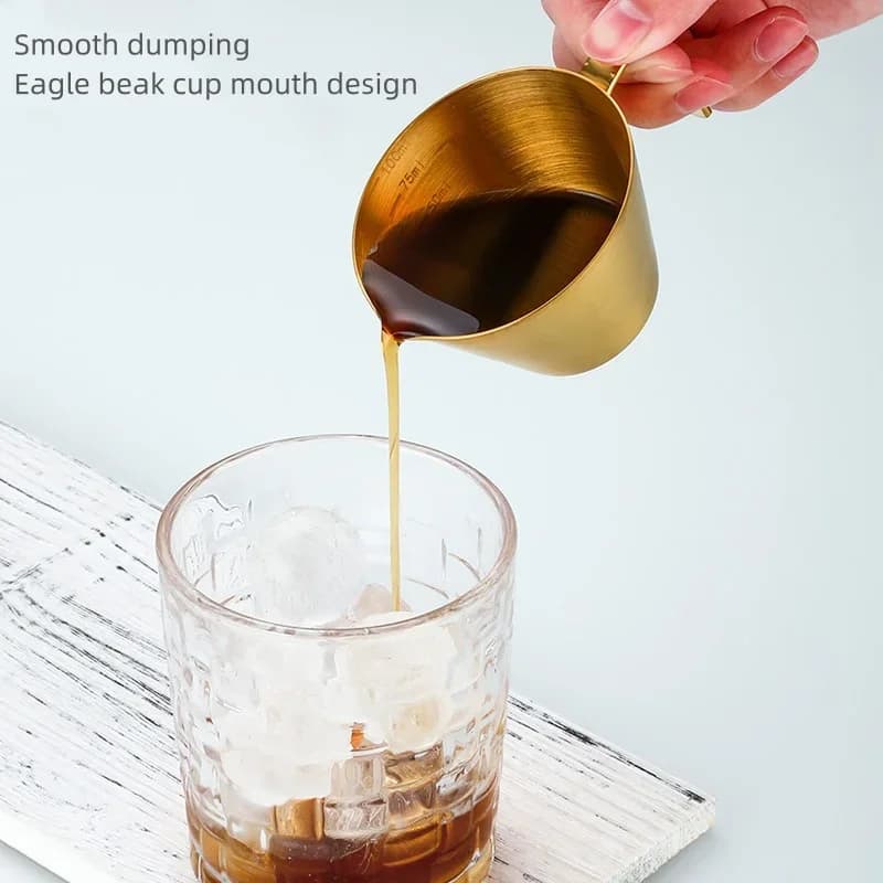 Cană gradată pentru espresso din inox 304, cupă de măsurare cafea