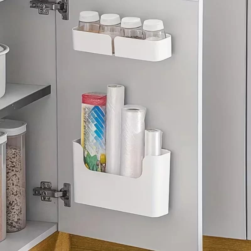 Cutie de depozitare suspendată pentru ușă de dulap, suport pentru folie alimentară și accesorii