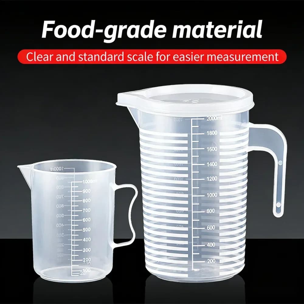 Cană gradată de bucătărie din plastic alimentar, 100-5000 ml