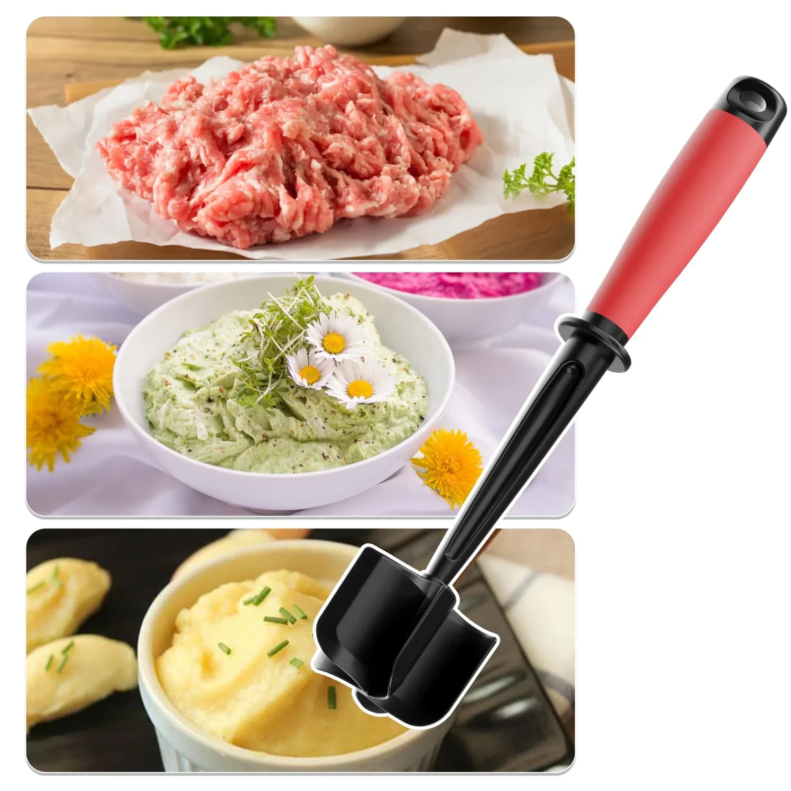 Ustensilă pentru mărunțit și pasat carne | 5 lame, antiaderentă, mâner termorezistent