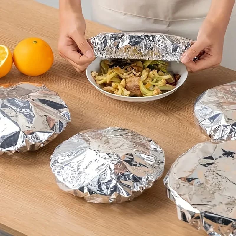 Set 10/100 capace termoizolante din folie de aluminiu pentru boluri și farfurii
