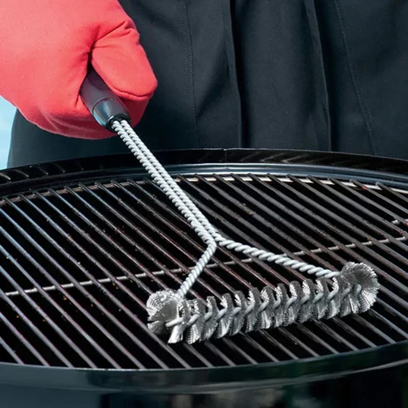 Perie din sârmă de inox pentru curățat grătarul - Accesoriu antiaderent pentru grătar