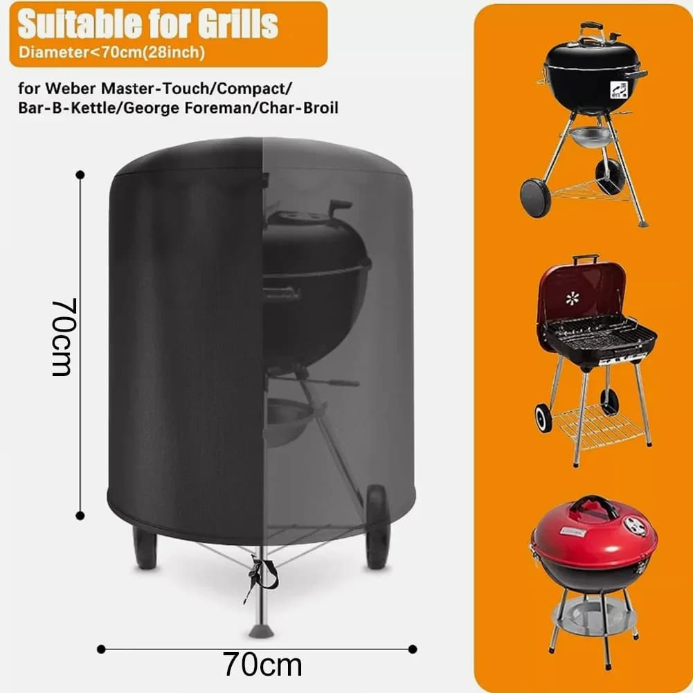 Husă impermeabilă pentru grătar rotund Raweao Kettle BBQ Weber, protecție Oxford, 57 cm