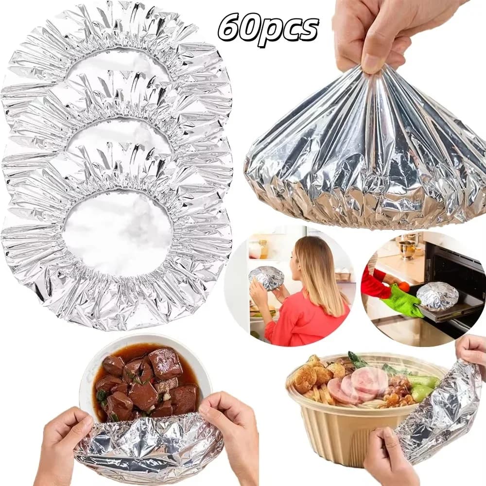 Capace refolosibile din folie de aluminiu pentru boluri, 10-60 buc., termoizolante