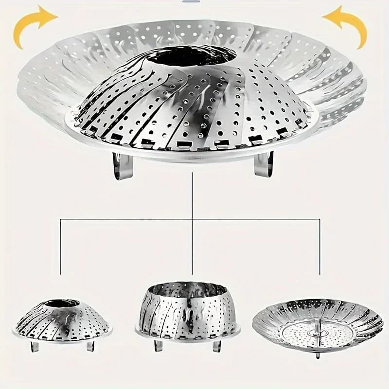 Coș extensibil din inox pentru gătit la aburi, 6-10.5", pliabil pentru oale