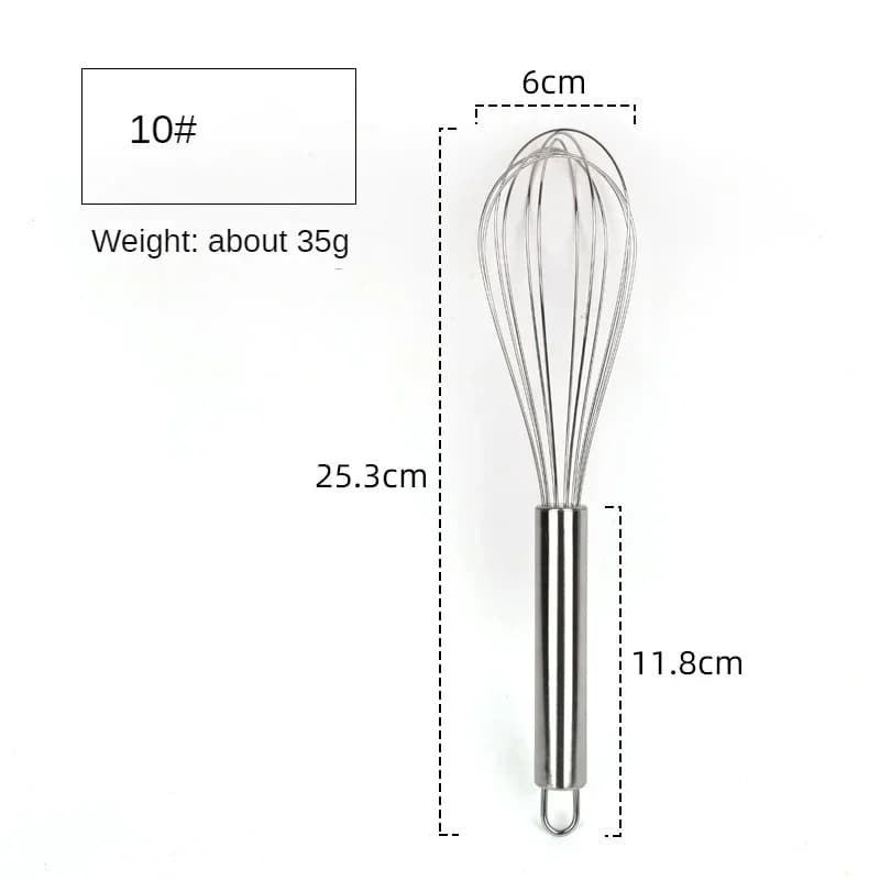 Tel tip pară din inox 6/8/10/12 inch, mixer manual pentru bucătărie