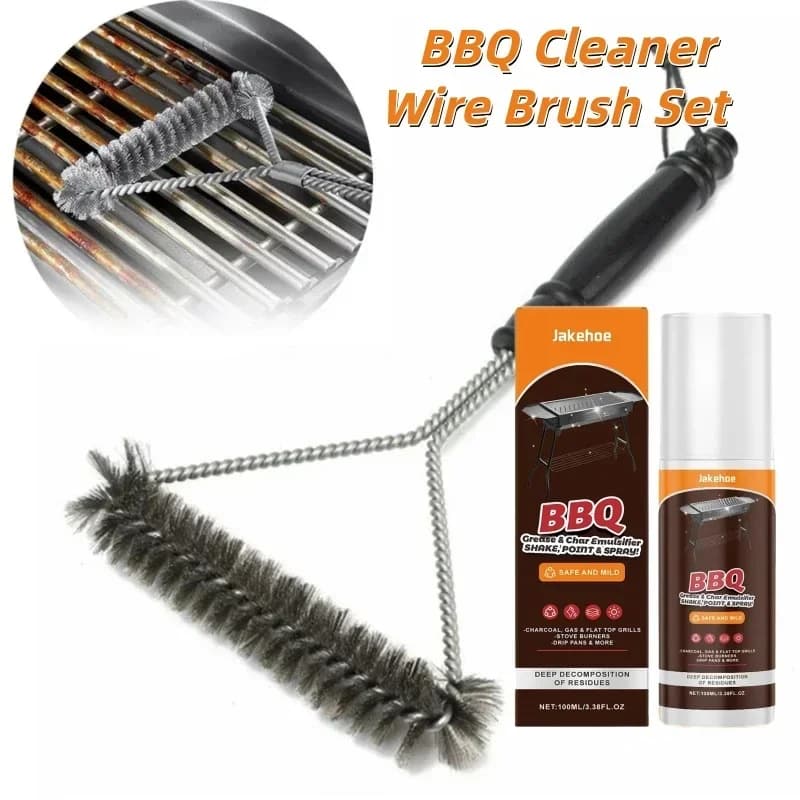 Perie din sârmă de inox pentru curățat grătarul - Accesoriu antiaderent pentru grătar