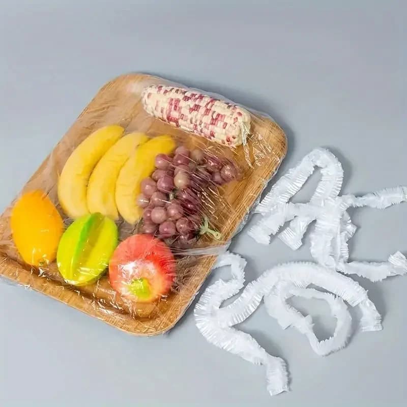 Set 50 capace elastice reutilizabile din PE pentru alimente - Capace extensibile din plastic pentru pâine, fructe, gustări
