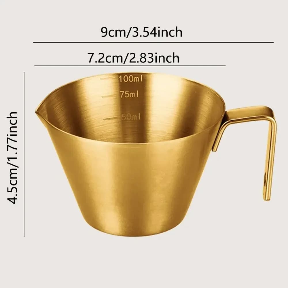 Cană gradată pentru espresso din inox 304, cupă de măsurare cafea