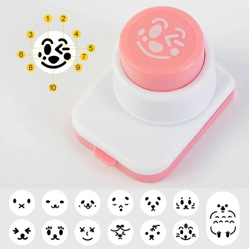 Perforator alge nori și forme Onigiri pentru decor Bento, model fețe vesele