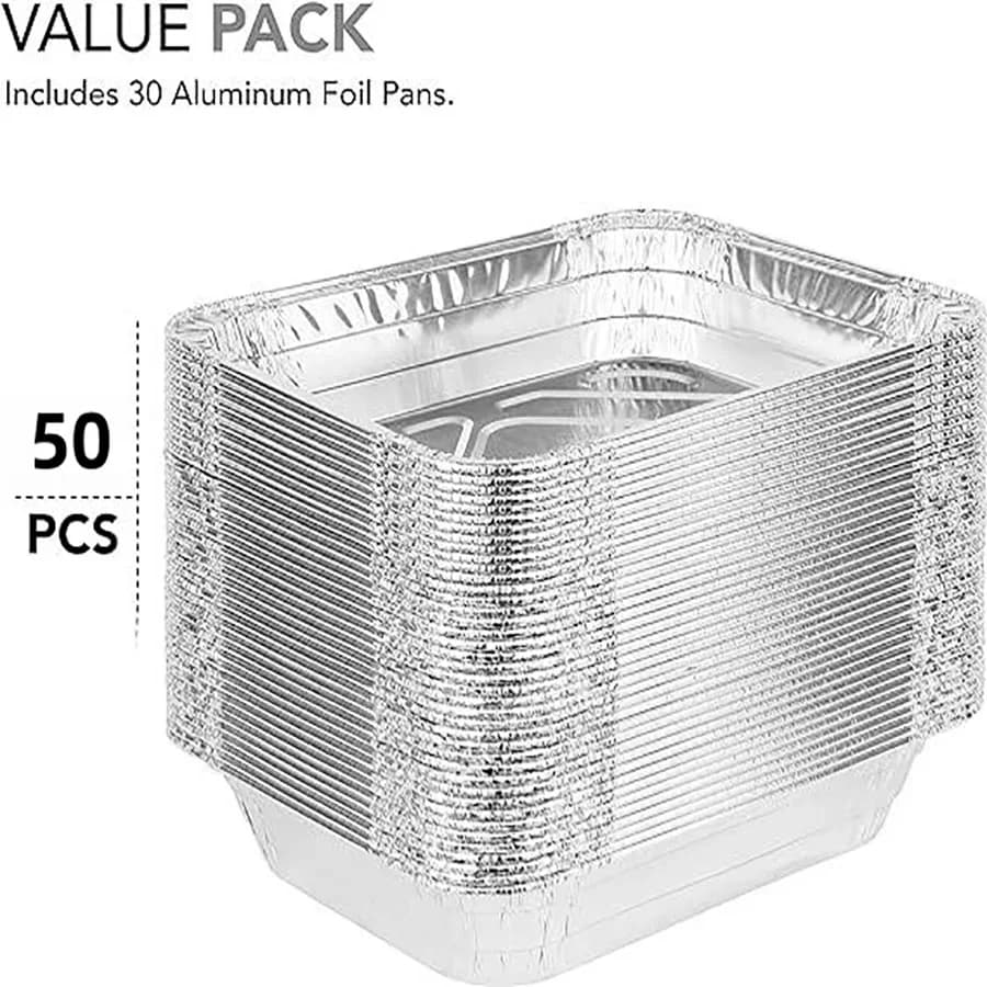 Set 50 tăvițe din folie de aluminiu de unică folosință, diverse dimensiuni