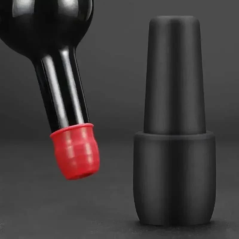 Dop universal pentru sticle de vin, din silicon moale cu dublă etanșare