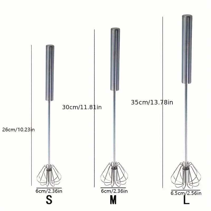 Tel semiautomat din inox pentru ouă și cremă, mixer manual de bucătărie
