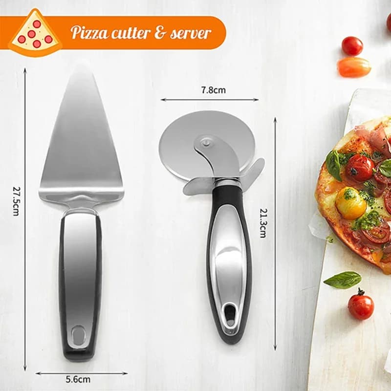 Rolă din inox pentru tăiat pizza, aluat și prăjituri