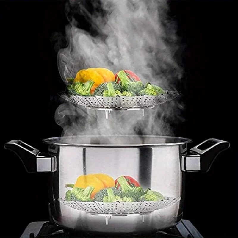 Coș extensibil din inox pentru gătit la aburi, 6-10.5", pliabil pentru oale