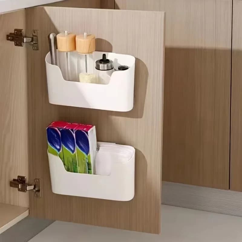 Cutie de depozitare suspendată pentru ușă de dulap, suport pentru folie alimentară și accesorii