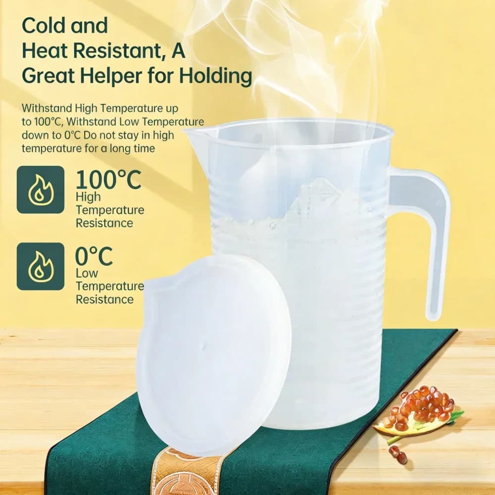 Cană gradată de bucătărie din plastic alimentar, 100-5000 ml