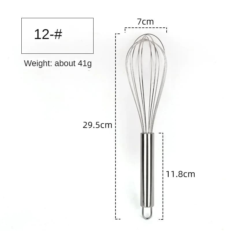 Tel tip pară din inox 6/8/10/12 inch, mixer manual pentru bucătărie