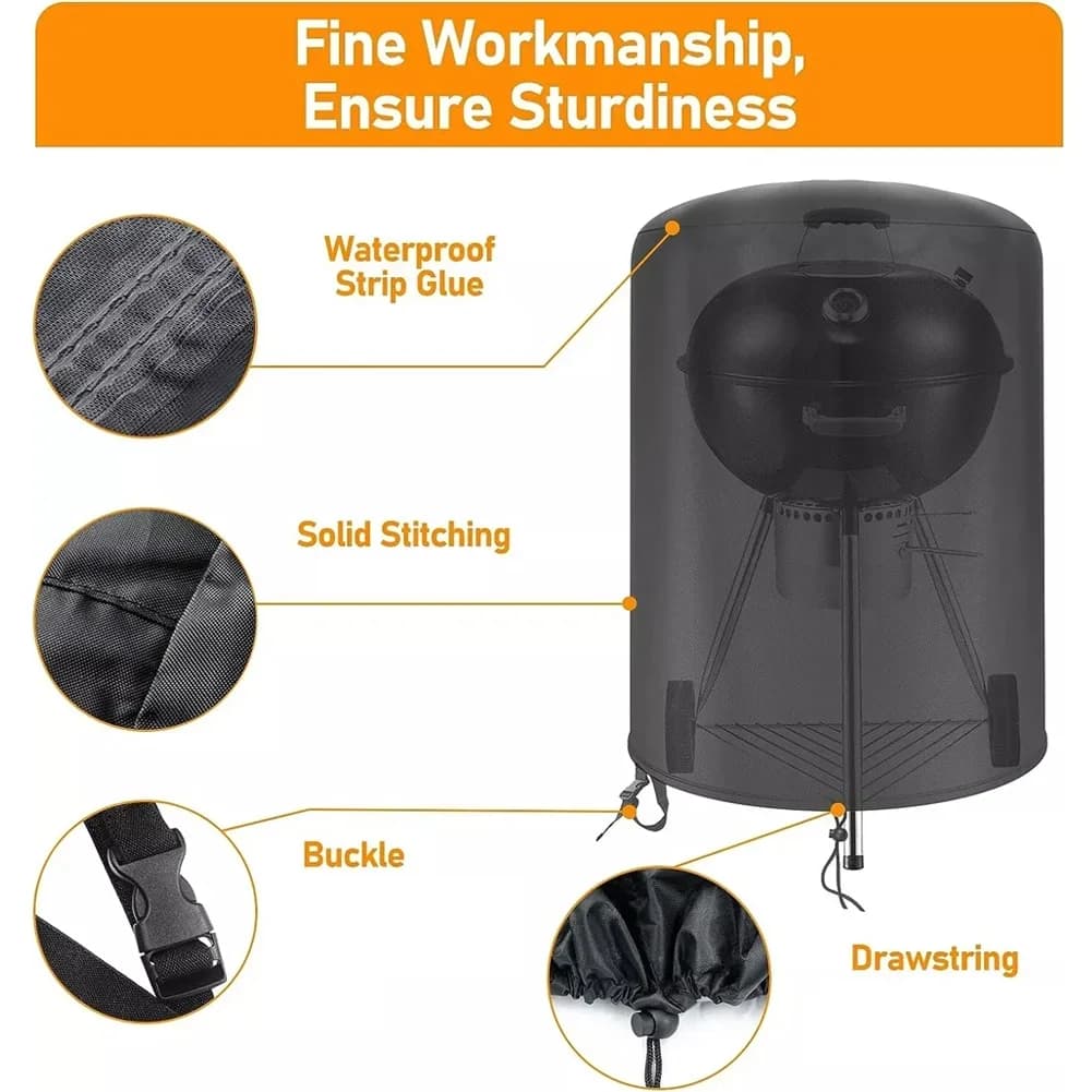 Husă impermeabilă pentru grătar rotund Raweao Kettle BBQ Weber, protecție Oxford, 57 cm