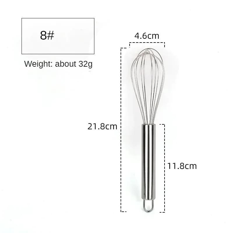 Tel tip pară din inox 6/8/10/12 inch, mixer manual pentru bucătărie