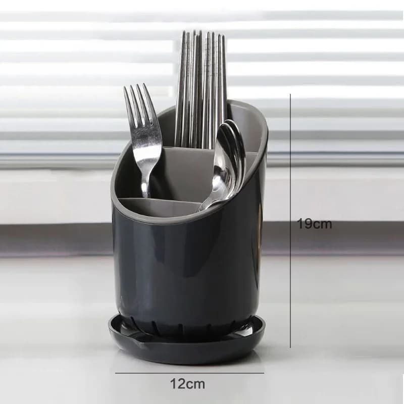 Suport scurgător pentru tacâmuri din plastic, cu tavă