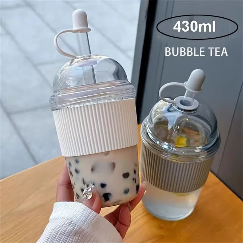 Pahar portabil cu pai rabatabil, 430 ml