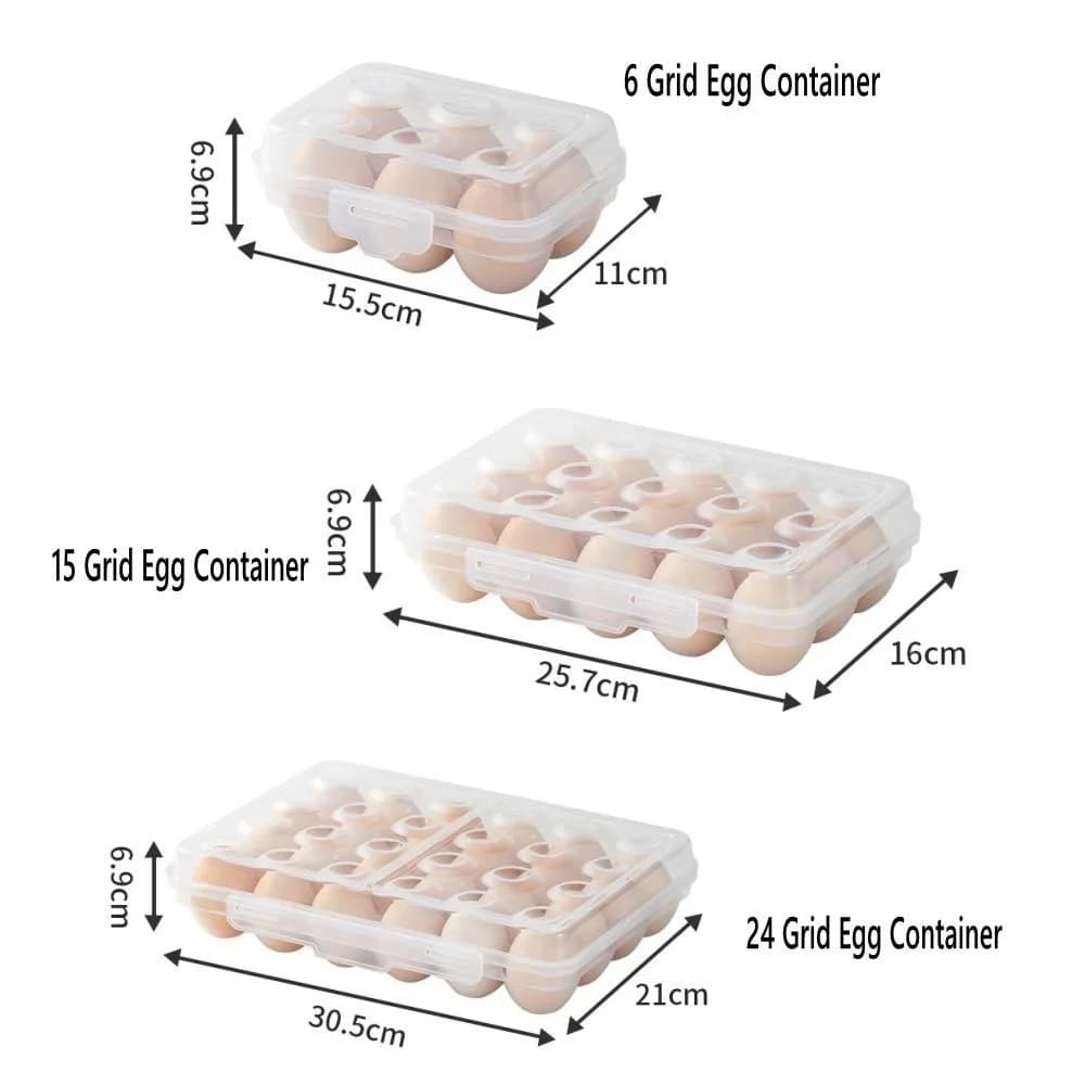 Suport pentru ouă din plastic cu capac pentru frigider și camping