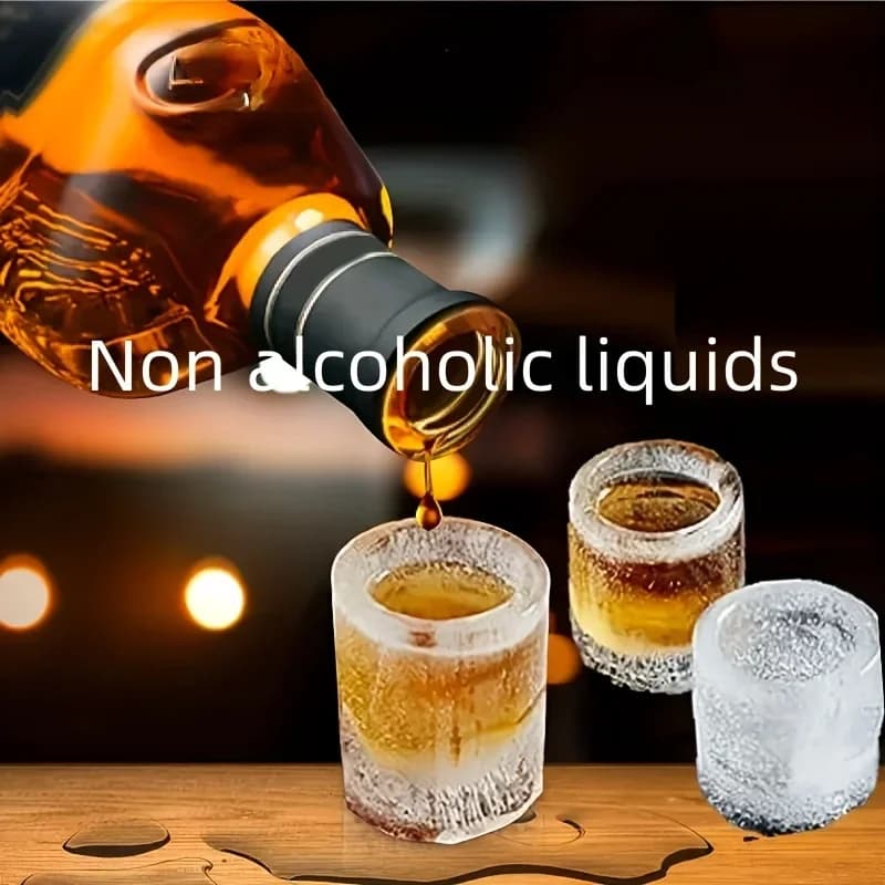 Formă din silicon pentru cuburi de gheață, 4 orificii, pentru whisky și băuturi