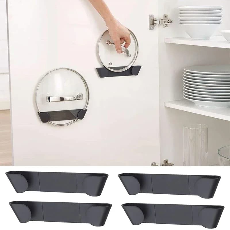 Set 1/2/4 suporturi autoadezive de perete pentru capace de oale