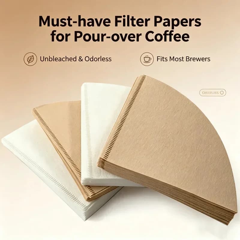 Set 40/100 buc. filtre de cafea din hârtie V60, conice, nealbite, de unică folosință