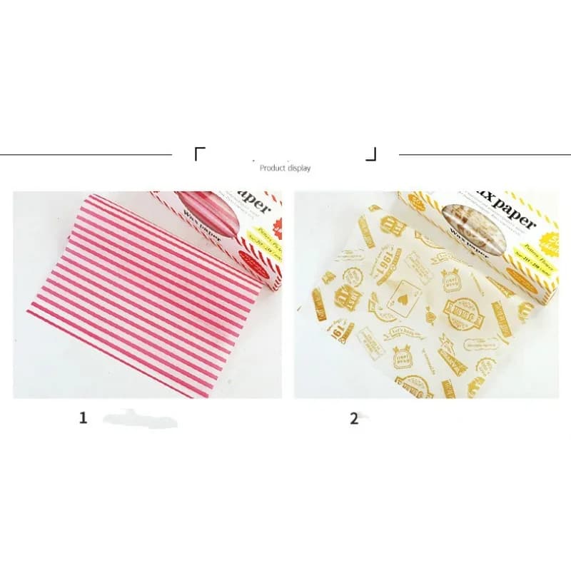 Set 50 bucăți hârtie cerată alimentară, rezistentă la grăsime, pentru sandwich-uri, burgeri și copt