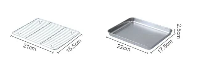 Tavă de copt din inox cu grătar pentru friptură și prăjituri