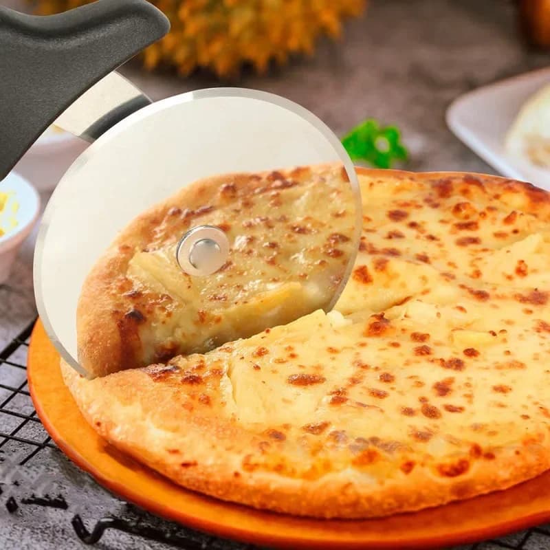 Rulou tăietor pentru pizza și aluat din inox
