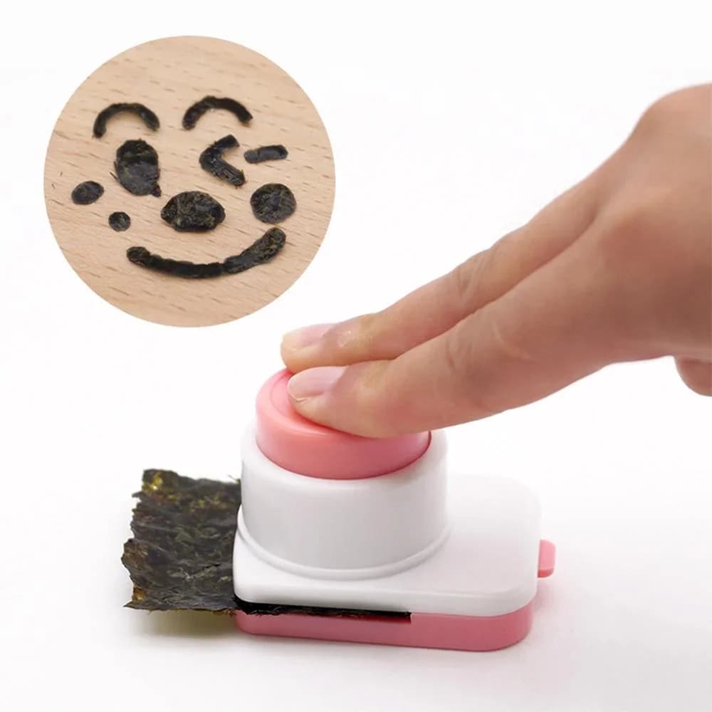 Perforator alge nori și forme Onigiri pentru decor Bento, model fețe vesele