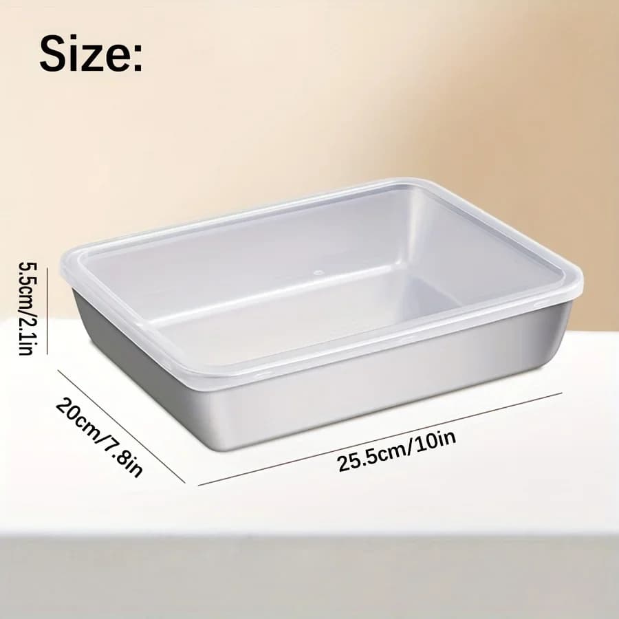 Set 3 caserole alimentare din inox, ermetice, fără BPA, pentru frigider și cămară