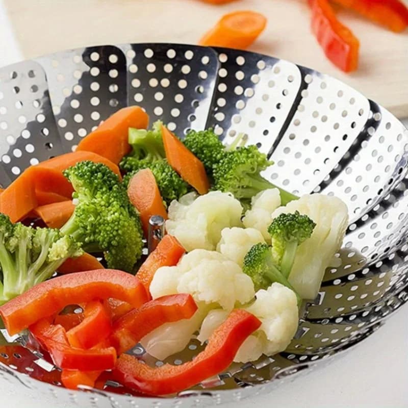 Coș extensibil din inox pentru gătit la aburi, 6-10.5", pliabil pentru oale