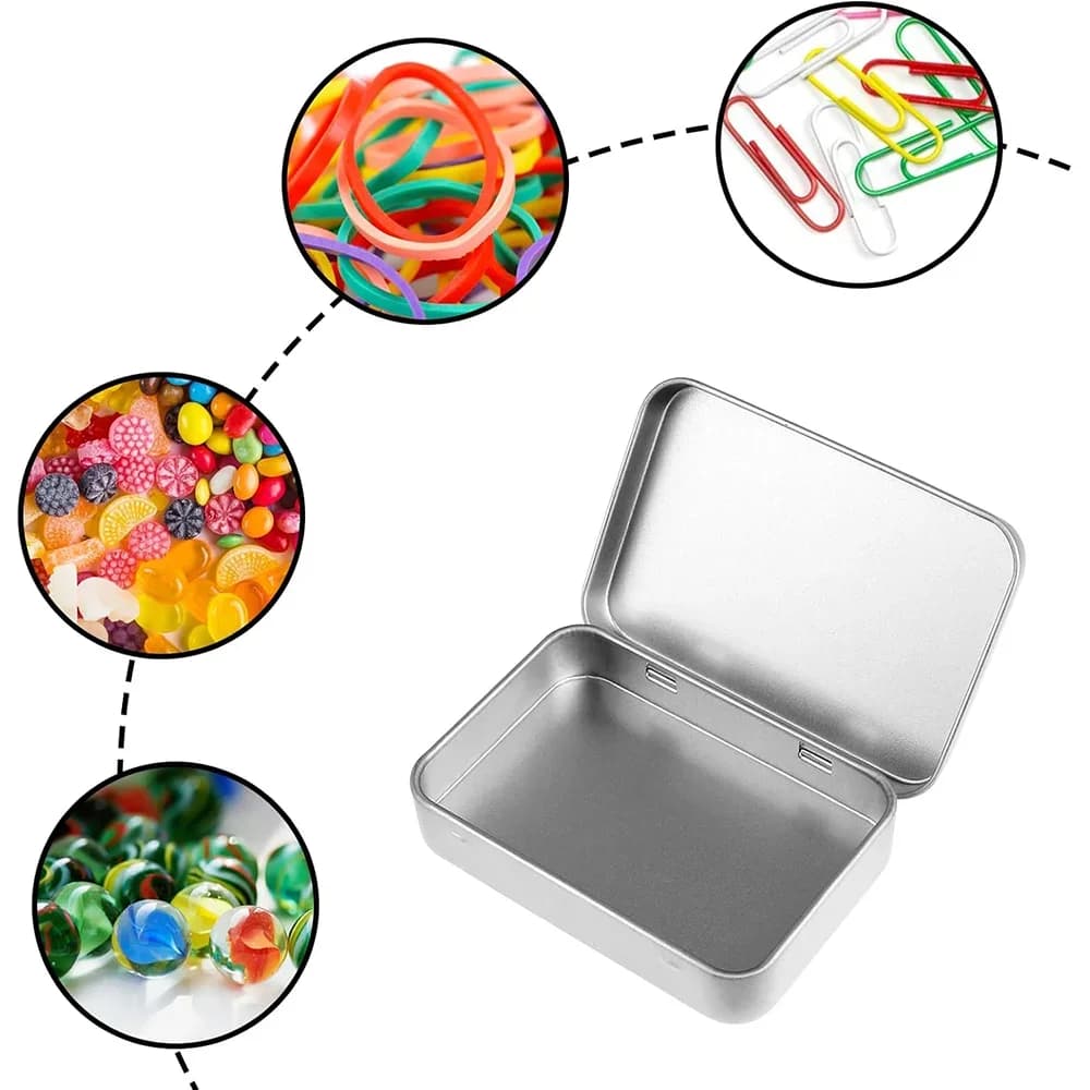 Set 6 cutii metalice cu capac, mini recipiente portabile pentru depozitare bomboane și mărunțișuri