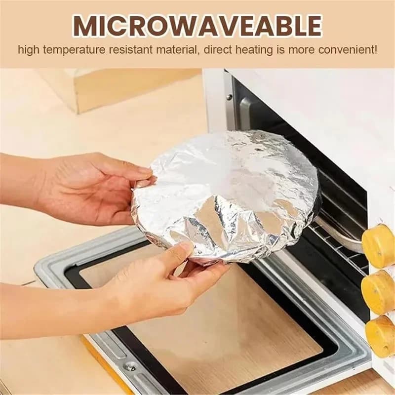Capace refolosibile din folie de aluminiu pentru boluri, 10-60 buc., termoizolante