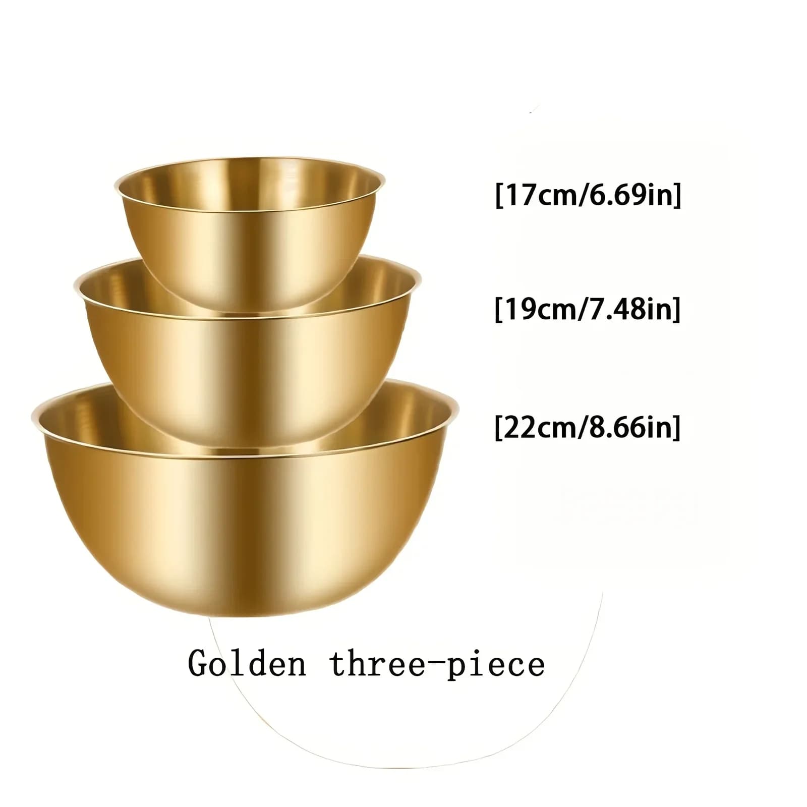 Set 3 boluri din inox pentru amestecare, bol mare pentru salată și frământat aluat