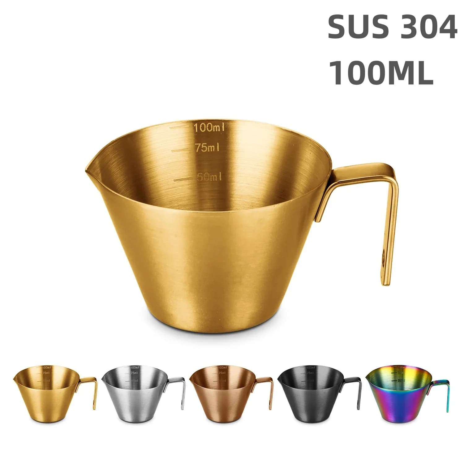 Cană gradată pentru espresso din inox 304, cupă de măsurare cafea