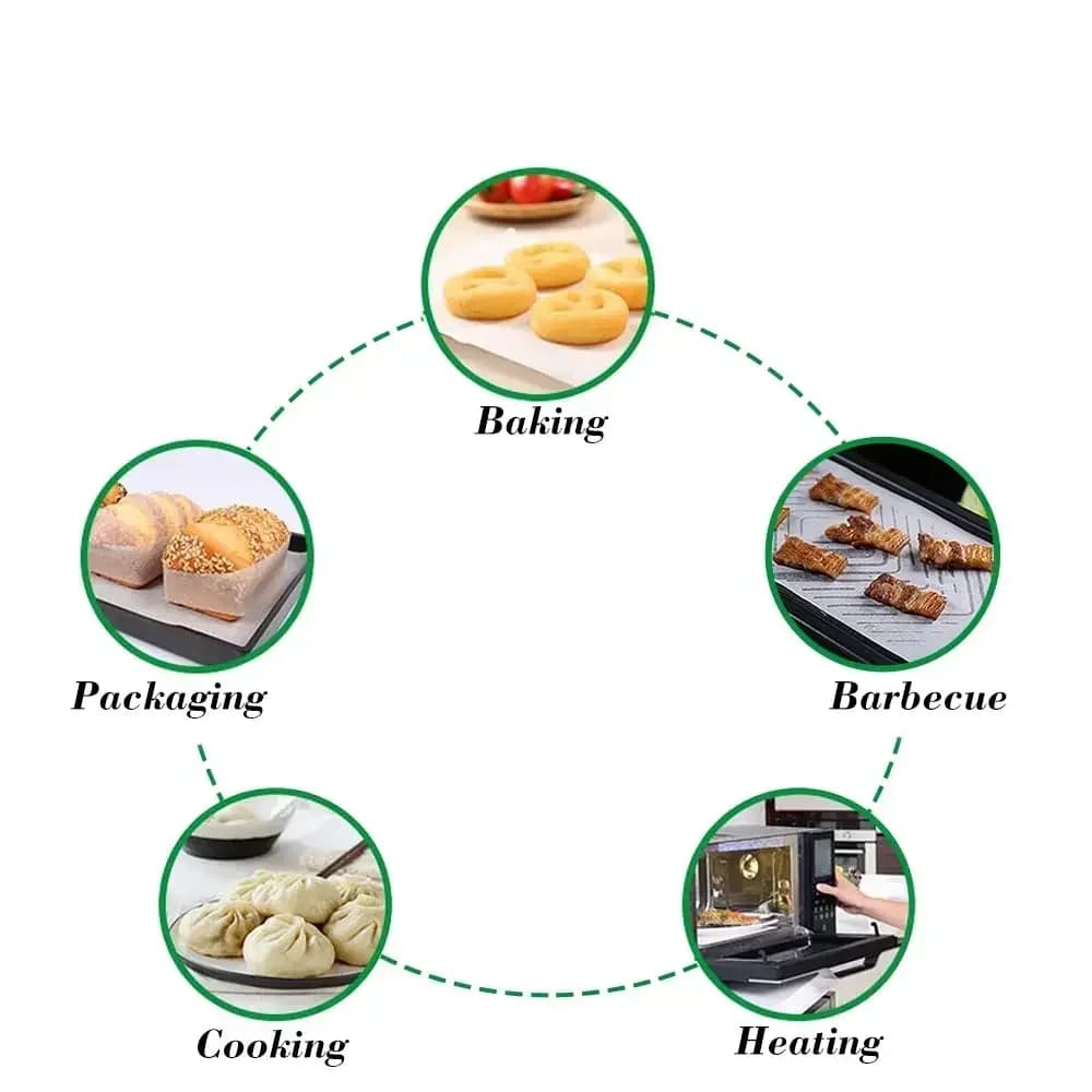 Foi de hârtie de copt antiaderente pre-tăiate, pentru copt, grătar, air fryer, prăjituri și biscuiți