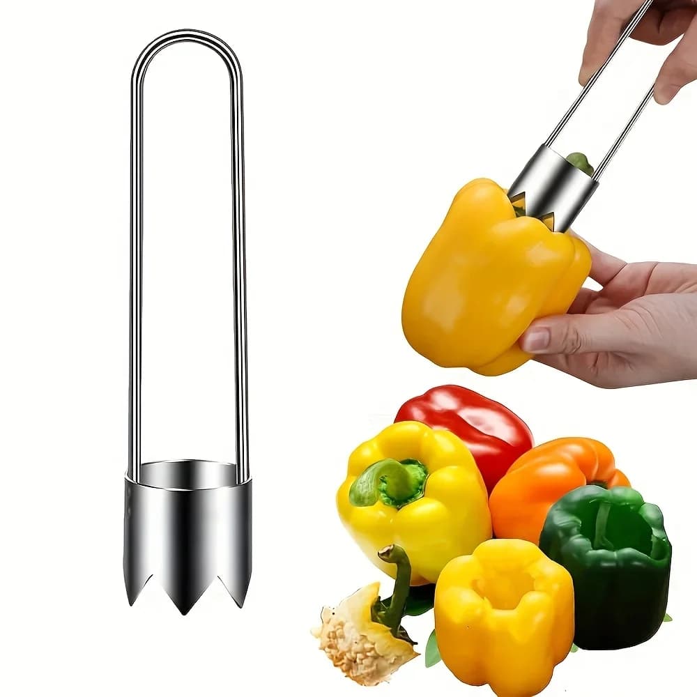 Dispozitiv din inox pentru scos cotorul la mere și ardei, 1/2/3 buc.