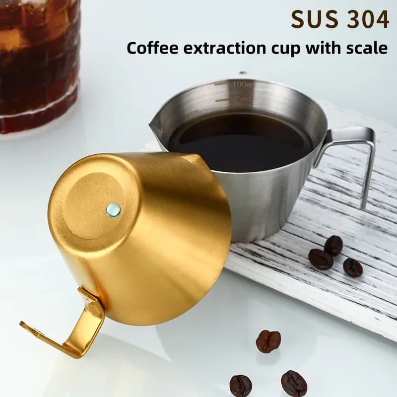 Cană gradată pentru espresso din inox 304, cupă de măsurare cafea