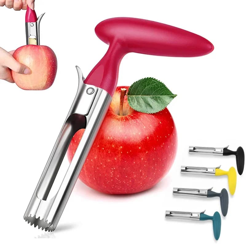 Dispozitiv din inox pentru scos cotorul la mere și pere