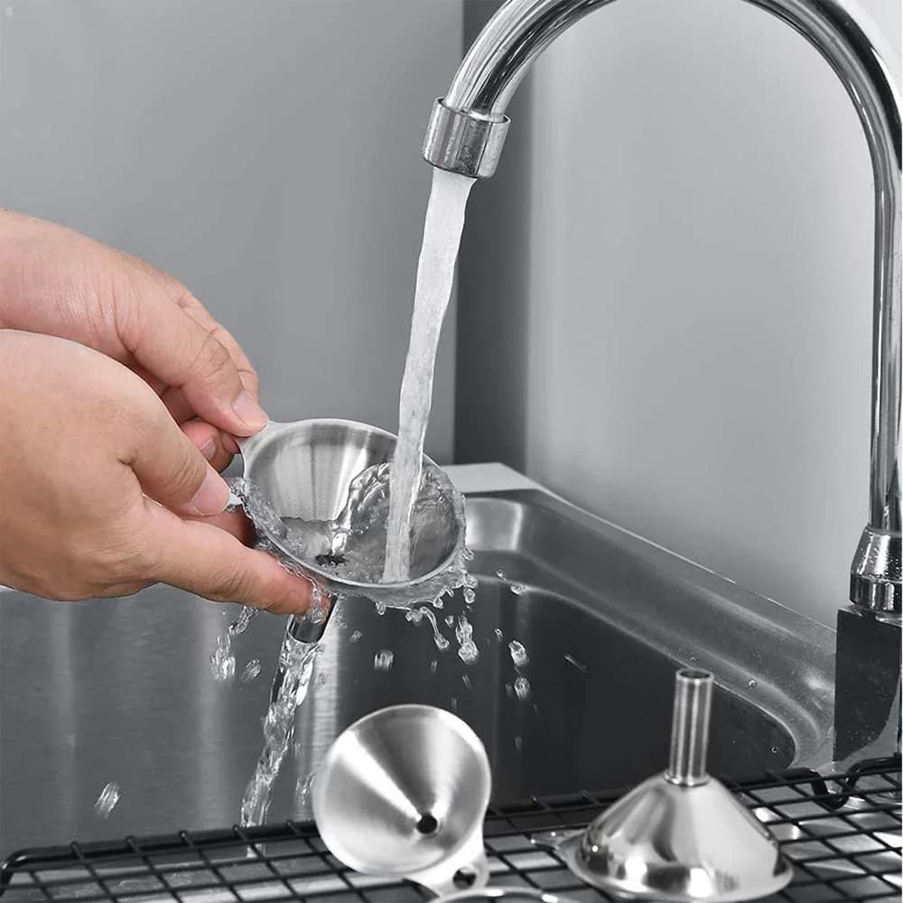 Set 3/5 pâlnii de bucătărie din inox alimentar pentru sticle și recipiente mici