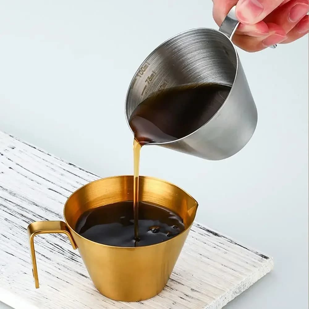 Cană gradată pentru espresso din inox 304, cupă de măsurare cafea