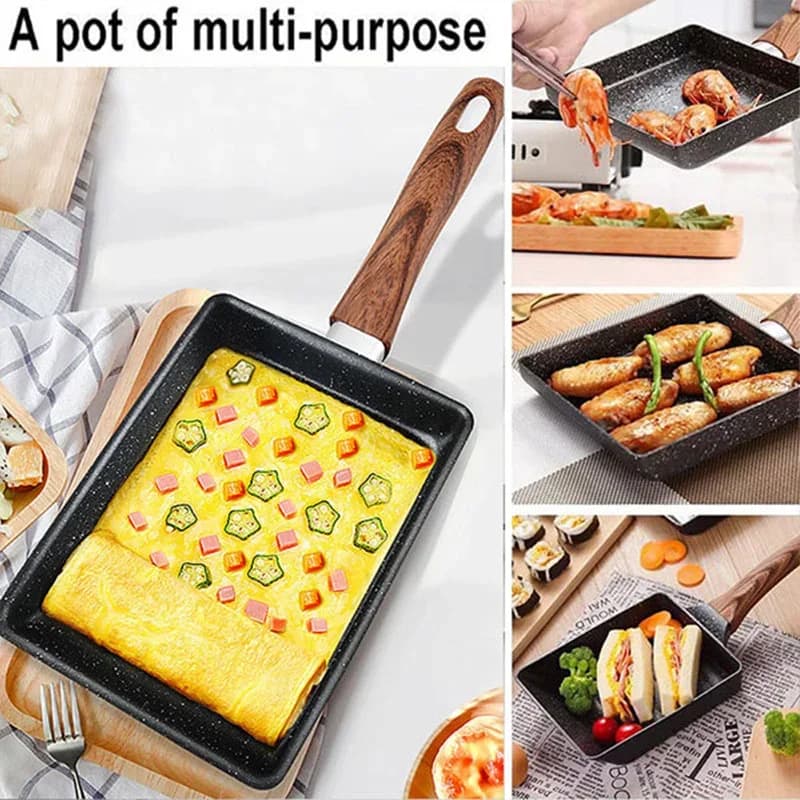 Tigaie dreptunghiulară antiaderentă pentru omletă japoneză Tamagoyaki