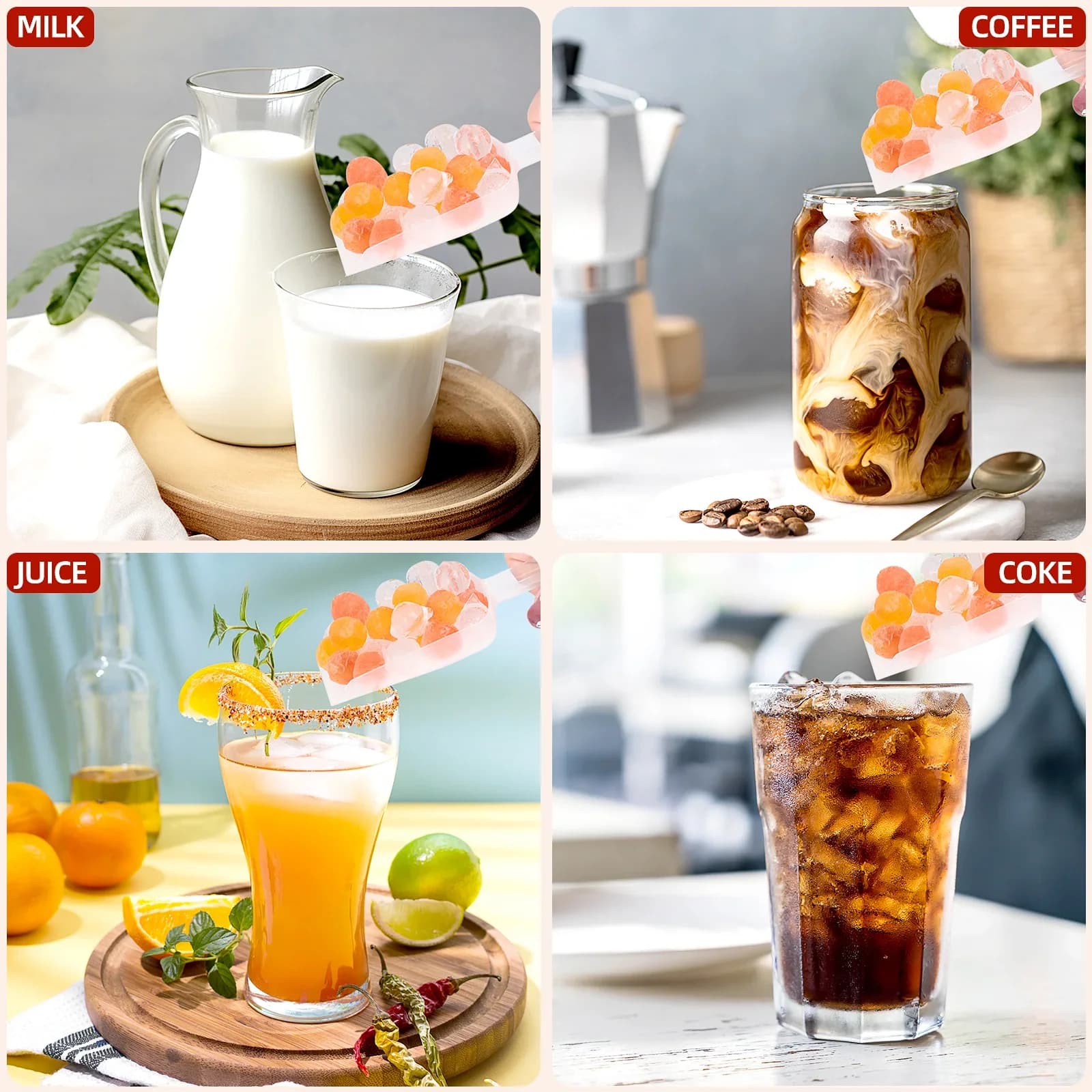 Formă de gheață cu 104 mini sfere pentru cocktailuri și băuturi