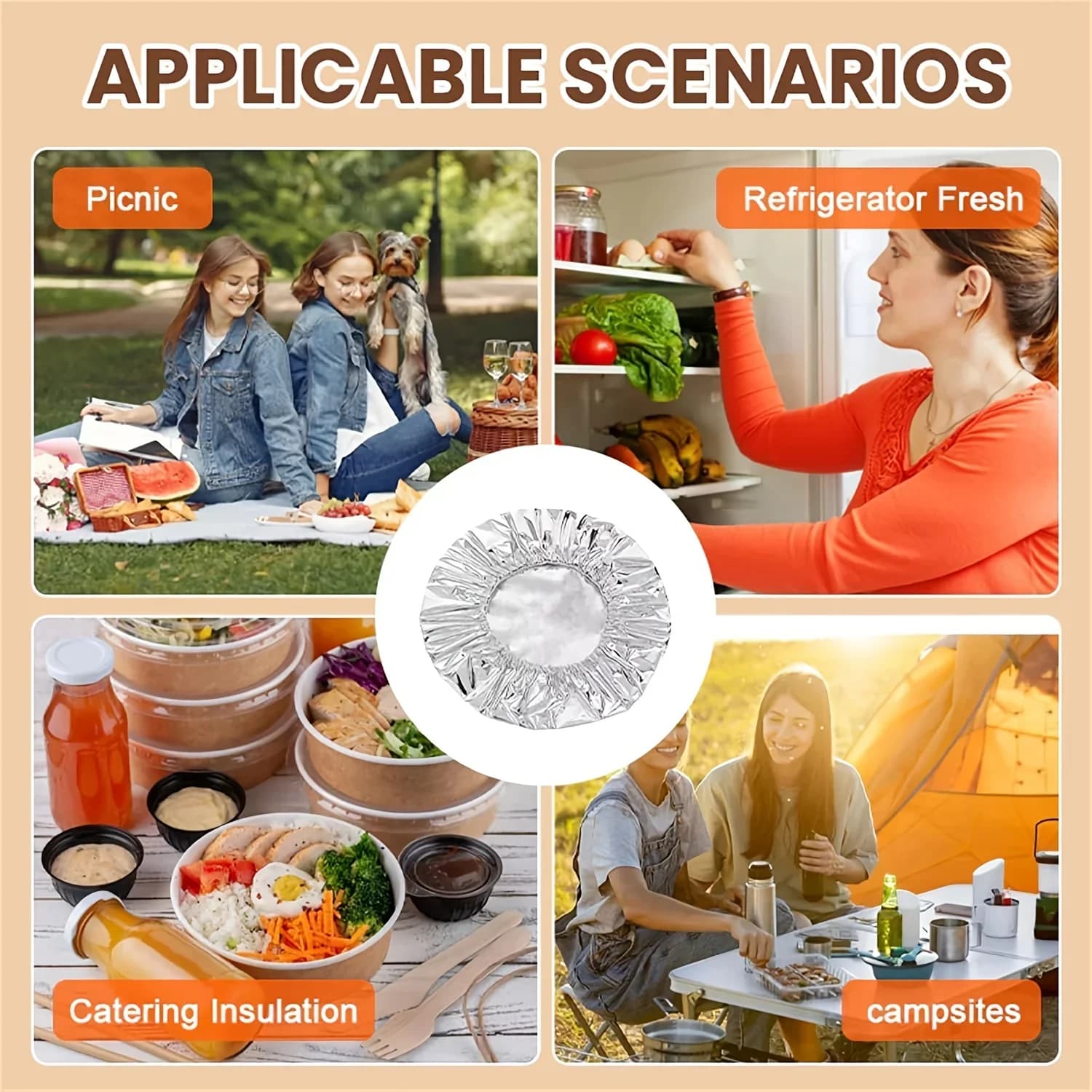 Set 10/100 capace termoizolante din folie de aluminiu pentru boluri și farfurii